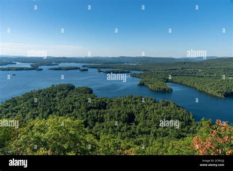 Amazing View Of Squam Lake From West Rattlesnake Mountain Nh Stock