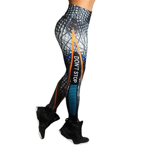 Mesh Pattern Print Leggings Fitness Leggings For Women Sporting Workout