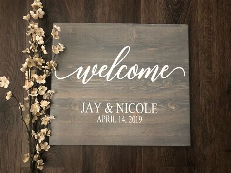 Wedding Welcome Sign Wedding Entrance Sign Rustic Wedding Decor