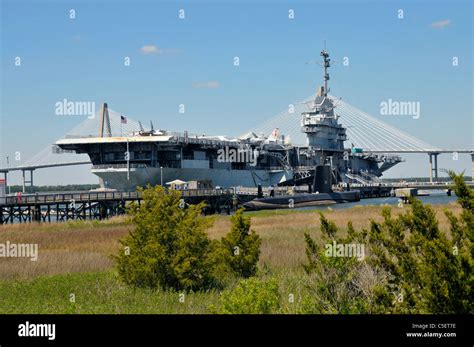 Uss Yorktown Museum Aircraft Carrier Ship At City Of Mount Pleasant At