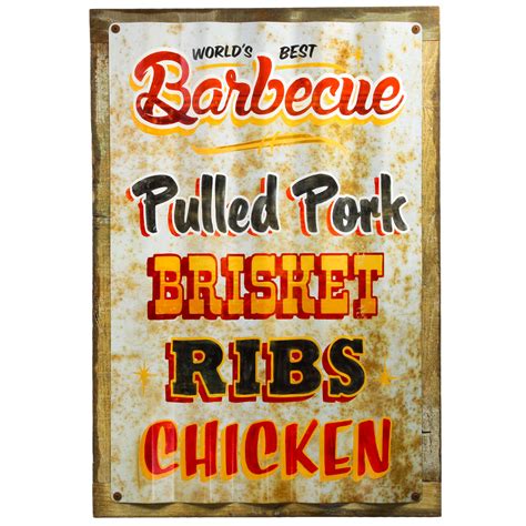 The best and new halloween video. Barbecue Restaurant Menu Framed Corrugated Metal Sign ...