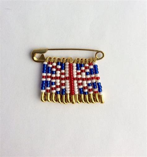 Great Britain Beaded Flag Pin Handmadeunion Jack Flag Lapel Pin