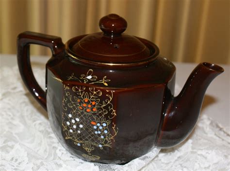 Beautiful Vintage Brown Ceramic Teapot By Everythinglovedagain