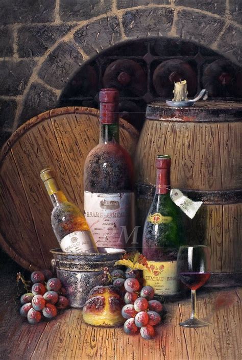 Wine Painting Fruit Painting Wine Bottle Art Wine Art Decoupage