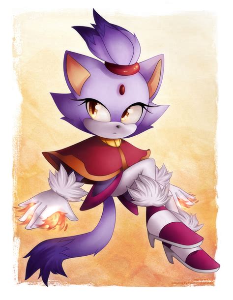 Furrybooru Anthro Blaze The Cat Cat Clothed Clothing Ericitos Feline Female Fire