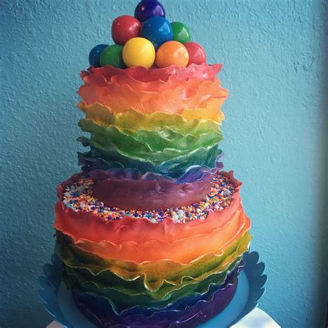 Rainbow Cake For A Birthday Wedding Or Just To Celebrate The