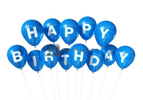 Blue Happy Birthday Balloons By Daboost Vectors And Illustrations Free