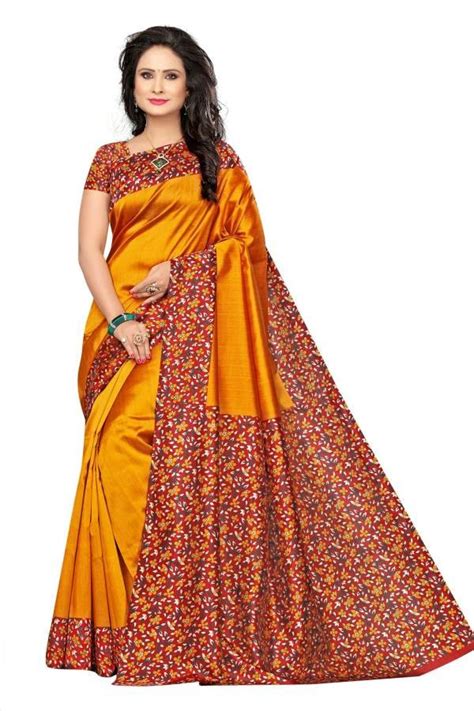 Festive Wear Printed Mysore Silk Sarees 63 M With Blouse Piece At