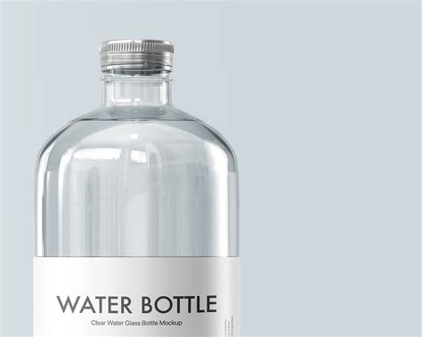 Free Clear Water Glass Bottle Mockup On Behance