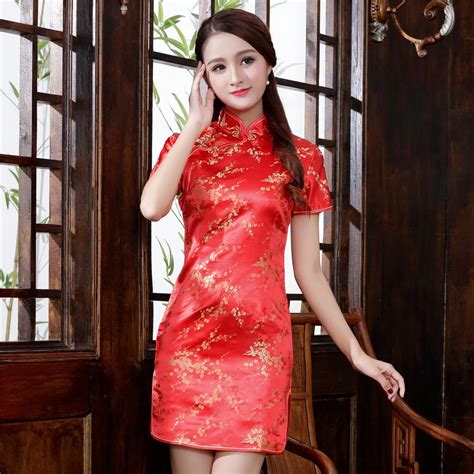 Women S Clothing Chinese Women S Charming Mini Dress Evening Dress Cheongsam Qipao Size S 6xl