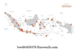 Indonesia Political Map With Capital Jakarta Posters And Art Prints