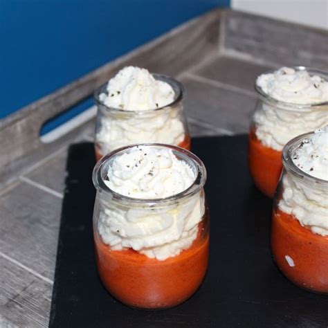 Verrines au poivron et au fromage frais Brunch Pudding Cooking