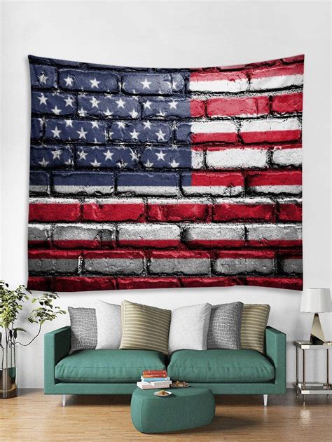 [46 off] american flag brick wall print tapestry wall hanging art decoration rosegal