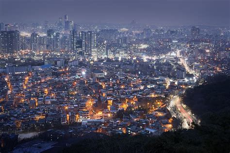 Panoramic City Cityscape Travel Town Seoul Korea Seoul Tower