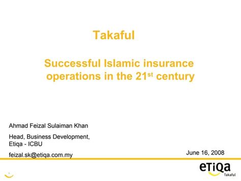 Succesful Islamic Insurance 21st Century Ppt