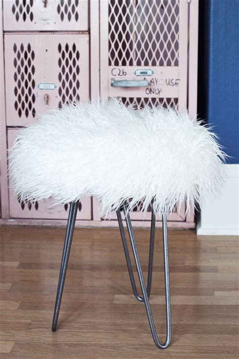 How i diy a $15 office chair into a luxury faux fur chair for under $50 things required for this diy fur chair 1) chair 2) spray paint. Make a Faux Fur Stool with Hairpin Legs | Transient ...