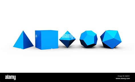 3d Platonic Solids Sacred Geometry Blue Stock Photo Alamy