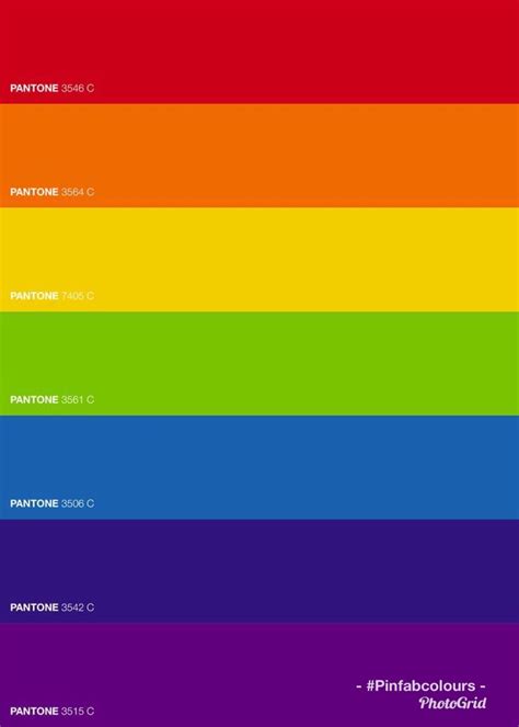 Rainbow Colours By Pantone Created By Pinfabcolours Inspiração De