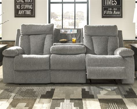 Mitchiner Reclining Sofa With Drop Down Table 7620489 By Signature