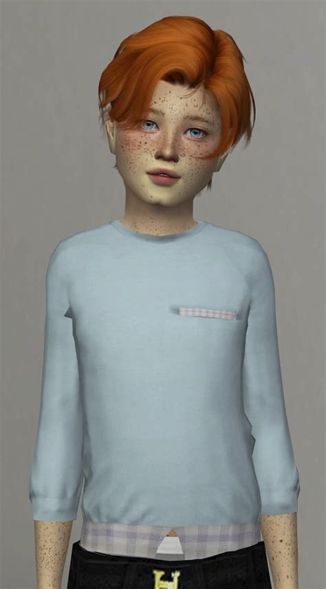 Kids And Toddler Version Male Hair By Thiago Mitchell At Redheadsims