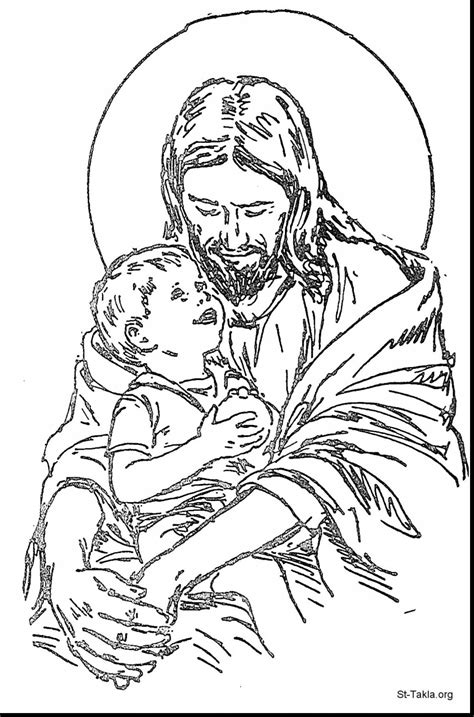 Coloring Page The Best Free Jesus Coloring Image From Baptism