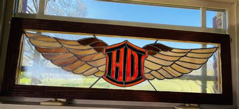 Harley Davidson Stained Glass Etsy