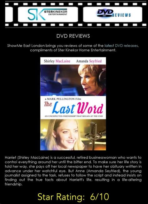The Last Word ~ Dvd Review East London