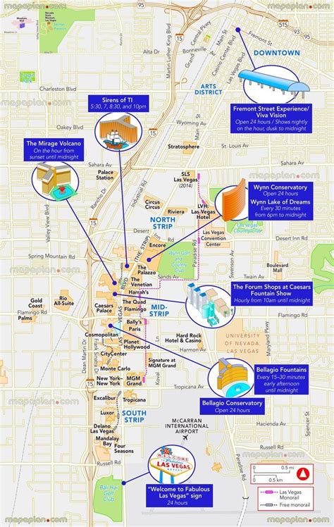 Las Vegas Main Strip Hotel Map Printburndesigner