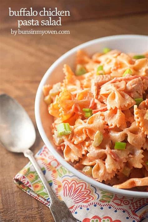 Buffalo Chicken Pasta Salad — Buns In My Oven