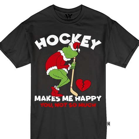 Grinch Hockey Make Me Happy You Not So Much Christmas Tshirt