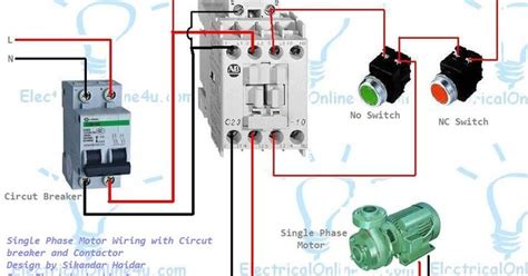 Single Phase Motor Wiring With Contactor Diagram in 2020 ...