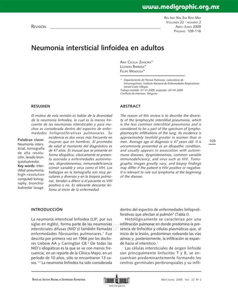 Neumonía intersticial linfoidea en adultos