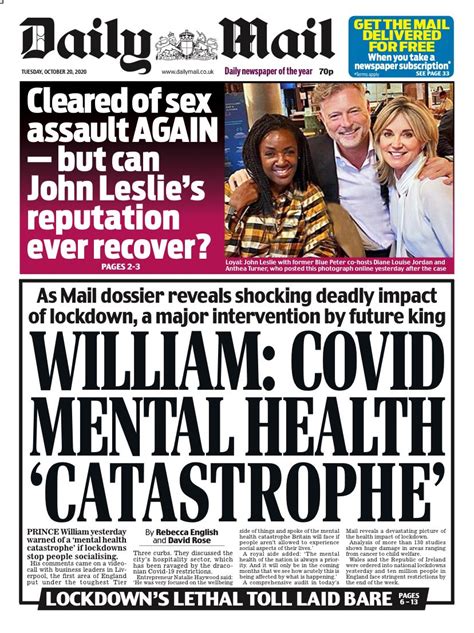 Daily Mail Front Page 20th Of October 2020 Tomorrows Papers Today