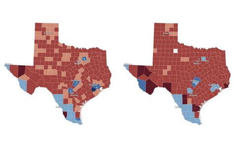 These Texas Counties Got Redder Bluer In The 2022 Elections