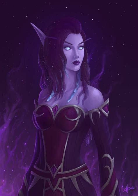 Void Elf Priestess By Zaelii Jay On Deviantart Fantasy Artwork Dark