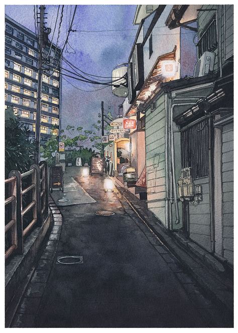 Illustrations Watercolor Paintings Of Tokyo A City That Defies Total
