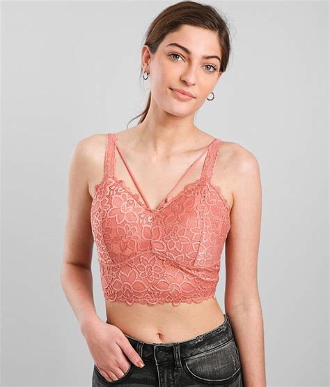 Daytrip Floral Lace Full Coverage Stretch Bralette Womens Bandeaus