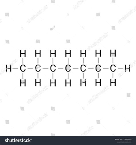 Chemical Structure Heptane C7h16 Stock Vector Royalty Free 2154978363