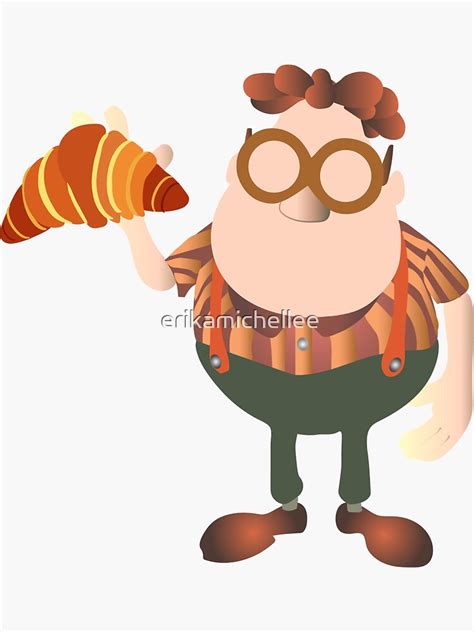 Carl Weezer S Croissant Sticker For Sale By Erikamichellee Redbubble