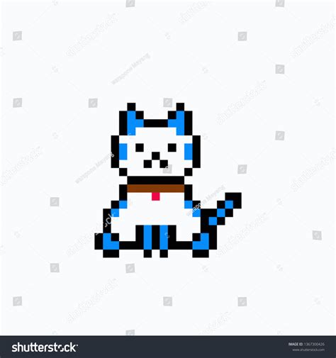 Cat Pixel Art Stock Vector Royalty Free