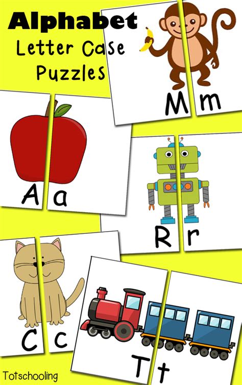 Totally free, no download or install required. Free Alphabet Letter Case Puzzles | Totschooling - Toddler ...