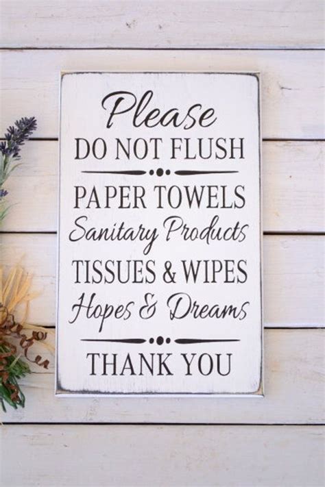 Please Do Not Flush Paper Towels Sanitary Products Tissues And Etsy