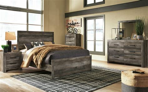 Modern Rustic Brown Gray Finish Bedroom Furniture Medina 5pc King