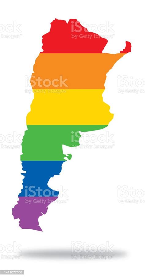 Argentina Rainbow Striped Map Stock Illustration Download Image Now