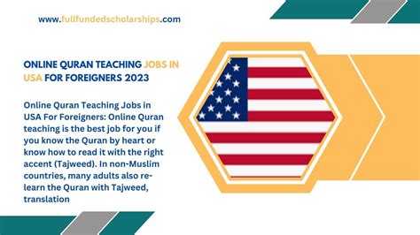 Online Quran Teaching Jobs In USA For Foreigners 2023 Fully Funded