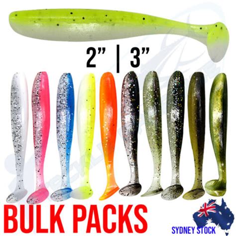 2 3 Easy Shiner Paddle T Tail Soft Plastics Fishing Lures Worm Bream