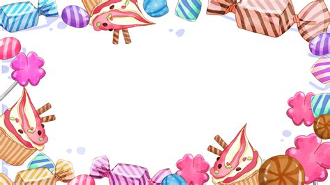 Childrens Day Candy Border Horizontal Picture Cute Pink Ice Cream
