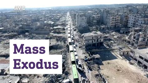 Drone Footage Shows Mass Exodus Of Civilians And Wounded From East