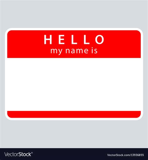Red Name Tag My Name Is Royalty Free Vector Image
