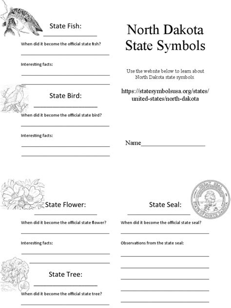 North Dakota State Symbols Booklet For North Dakota History Lesson Pdf